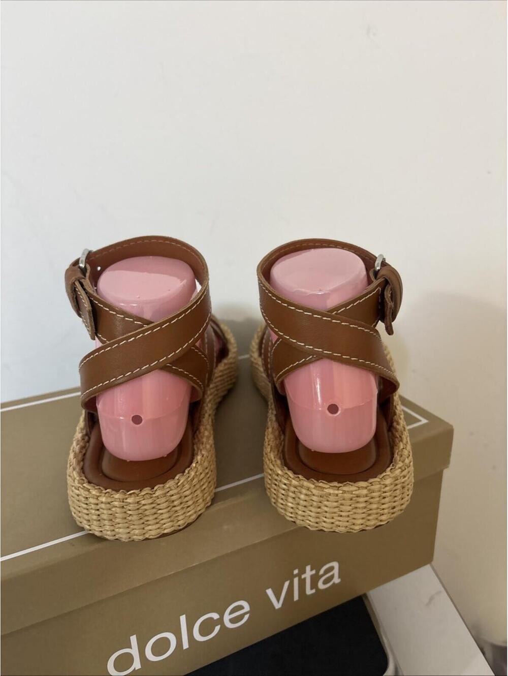 *Dolce Vita Roxie Sandal Brown Leather Ankle Strap Size 7 Sold Out Revolve WBox - Picture 4 of 16